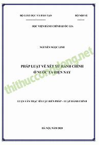 Luận Văn Thạc Sĩ Luật Hiến Pháp Và Luật Hành Chính Việt Nam Pdf